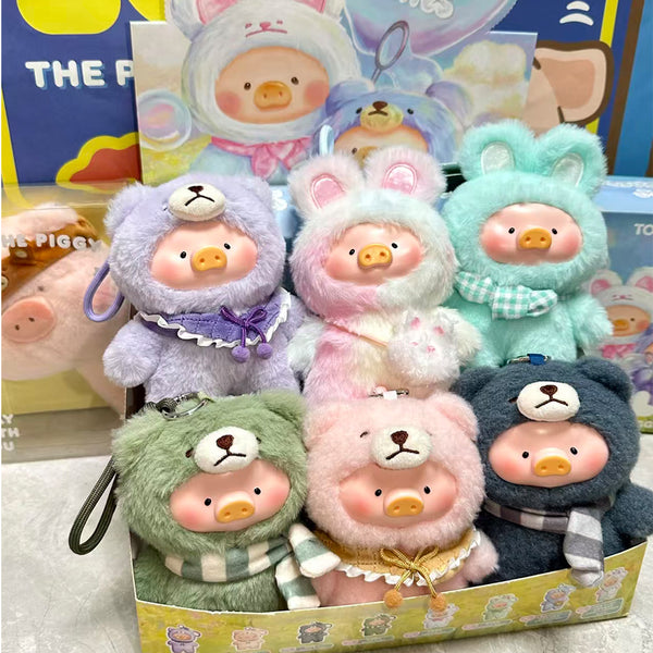 (Local warehouse)LuLu the Piggy Blind Box - Joyful Time Series, Plush Keychain with Vinyl Face, Cute Teddy Bear & Bunny Figure, Bag Charm & Gift for Collectors (Single Box)