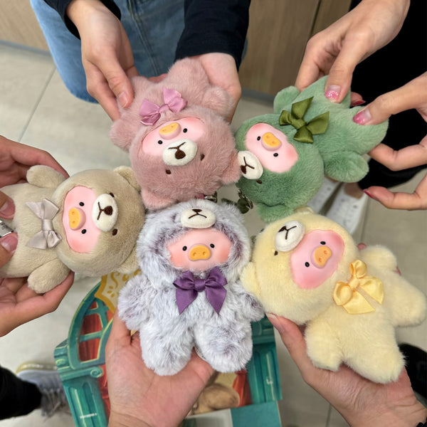 (Local warehouse)Lulu The Piggy Blind Box - Vintage Teddy Shop Series, Collectible Vinyl Face Figure, Cute Mystery Box Toy for Desk Decor, Birthday Gifts for Collectors and Fans (Single Box)